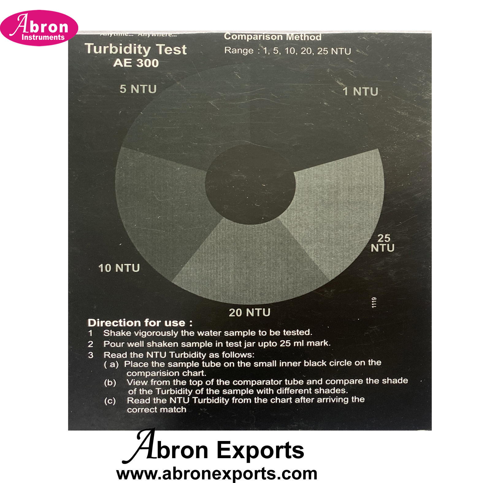 Water Test Kit Chemicals for Turbidity in Water With Test Tube And Comparision Chart 1-5-10-20-25NTU Chart 